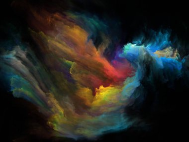 Renk Akımı serisi. Müzik, yaratıcılık, hayal gücü, sanat ve tasarım konularındaki dijital boya akımlarından oluşan soyut tasarım