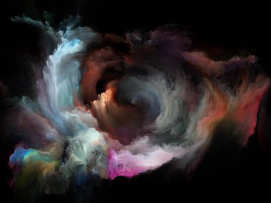 Renk Akımı serisi. Müzik, yaratıcılık, hayal gücü, sanat ve tasarım projeleri için uygun dijital boya akımlarının kompozisyonu