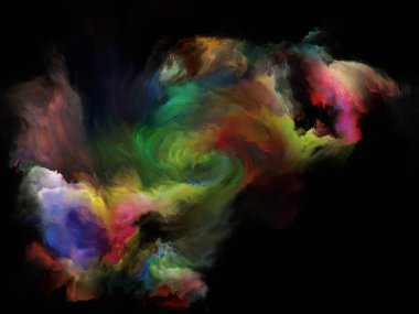 Renk Akımı serisi. Müzik, yaratıcılık, hayal gücü, sanat ve tasarım konularındaki dijital boya akımlarından oluşan soyut tasarım