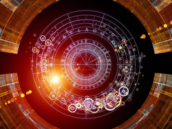 Background Design Fractal Elements Sacred Symbols Circles Subject Mysticism Occult — Stock Photo, Image