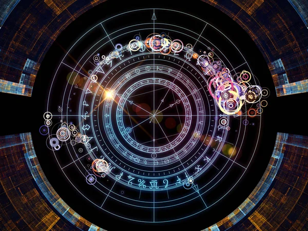 Background Design Fractal Elements Sacred Symbols Circles Subject Mysticism Occult — Stock Photo, Image