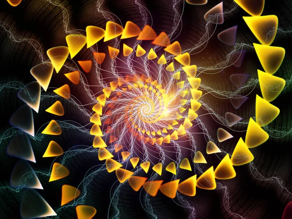 Aranjamentul Modelelor Spirală Aurie Strălucitoare Lumini Tema Educației Științei — Fotografie, imagine de stoc