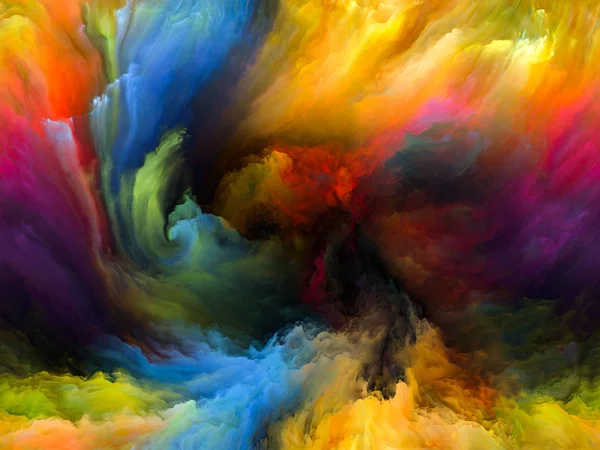Série Color Flow Composition Visuellement Agréable Flux Peinture Numérique Pour — Photo