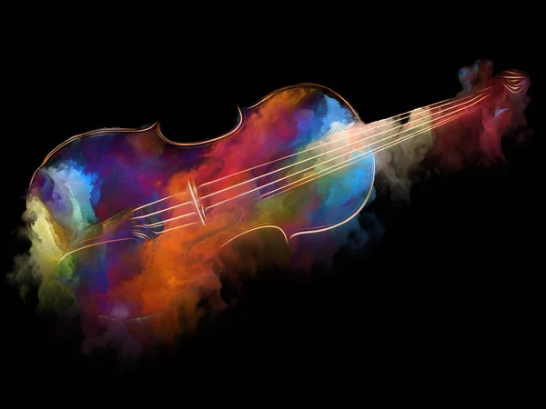 Serii Dream Music Projekt Skrzypce Abstrakcja Farby Kolorowe Prac Instrumenty — Zdjęcie stockowe