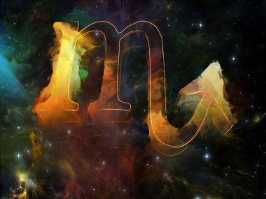 Akrep Bulutsusu. Füzyon Astroloji ve kader konusu üzerinde Zodiac sembolü ve Fraktal boya.