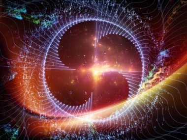 Matematik evren serisi. Tasarım alanı unsurları ve basamak matematik, bilim, eğitim ve modern teknoloji konusunda bir metafor olarak oluşan