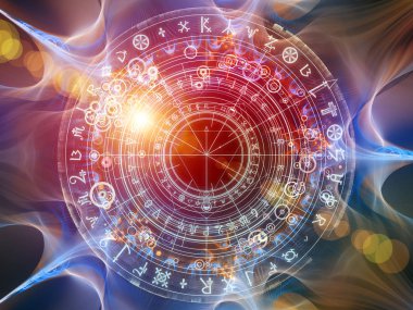 Fraktal öğeleri, kutsal sembolleri ve dairelerin mistisizm, gizli, Astroloji ve manevi konuda arka plan. Kutsal daireler serisi.