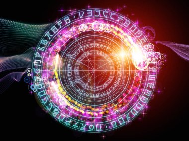 Fraktal öğeleri, kutsal sembolleri ve daireler mistisizm, gizli, Astroloji ve manevi konuda tasarımı. Kutsal daireler serisi.
