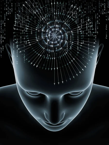 시리즈 인간의 머리와 의식의 주제에의 그림의 — 스톡 사진