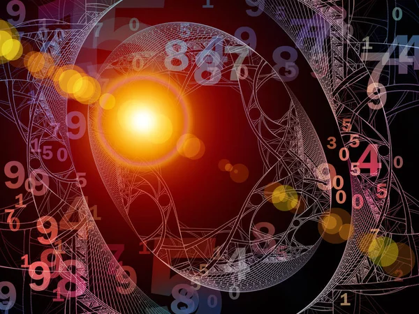 Serie Matematica Della Realtà Interazione Numeri Luci Schemi Frattali Sul — Foto Stock