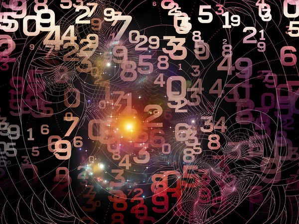 Serie Matematica Della Realtà Interazione Numeri Luci Schemi Frattali Sul — Foto Stock