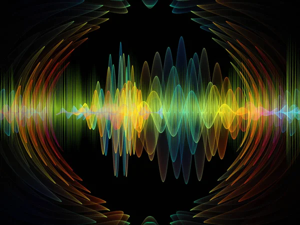 Wave Function Series Backdrop Design Colored Sine Vibrations Light Fractal — Stock Photo, Image