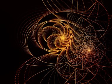 Noktalar ve çizgiler serisi. Arka plan sanat, tasarım ve teknoloji projeleri için uygun dairesel fraktal kalıplarının.