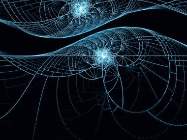 Noktalar ve çizgiler serisi. Arka plan sanat, tasarım ve teknoloji projeleri için uygun dairesel fraktal kalıplarının.