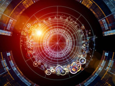 Arka plan tasarımı fraktal öğeleri, kutsal sembolleri ve Tasavvuf, gizli, Astroloji ve manevi konuda daireler. Kutsal daireler serisi.