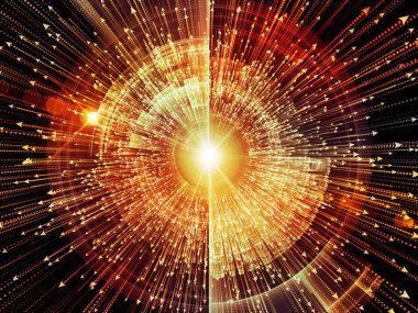 Bilgi patlama serisi. Etkileşimi okları ve Fraktal öğeleri bilim, bilgi teknoloji ve eğitim konusunda patlama