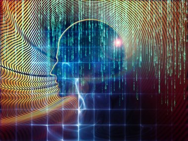 Adam ve numaraları serisi. Sembolik insan profili ve basamak bilim, bilgi teknoloji ve eğitim konusunda oluşan