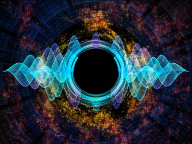 Dalga fonksiyonu serisi. Renkli sinüs titreşimler kompozisyon, ışık ve fraktal öğeleri için ses ekolayzer, projelerde müzik spektrum ve kuantum olasılık