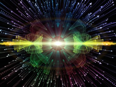 Dalga fonksiyonu serisi. Soyut renkli sinüs titreşimler, ışık ve fraktal öğeleri uygun projeler üzerinde ses ekolayzer, müzik için oluşan spektrum ve kuantum olasılık