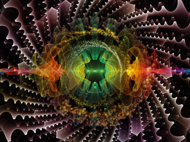 Dalga fonksiyonu serisi. Soyut kompozisyon renkli sinüs titreşimlerin, ışık ve fraktal öğeleri projelerinde uygun ses ekolayzer için ilgili müzik spektrum ve kuantum olasılık