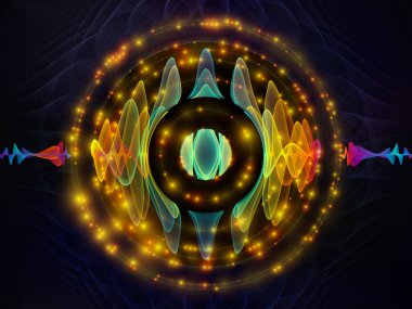 Dalga fonksiyonu serisi. Renkli sinüs titreşimler, ışık ve fraktal öğeleri ses ekolayzer, müzik projelerde için uygun bir zemin olarak spektrum ve kuantum olasılık