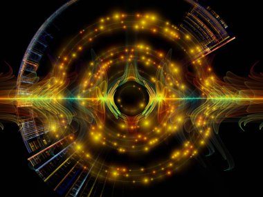 Dalga fonksiyonu serisi. Sanatsal soyutlama oluşan renkli sinüs titreşimleri, ışık ve fraktal öğeleri konu üzerinde ses ekolayzer, müzik spektrum ve kuantum olasılık