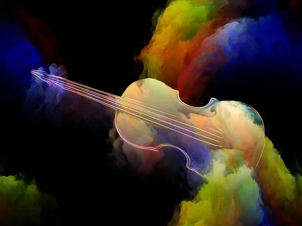 Série Music Dream Composition Violon Peinture Abstraite Colorée Appropriée Comme — Photo