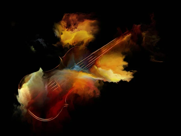 Musik Dröm Serien Sammansättning Fiol Och Abstrakta Färgstarka Färg Föremål — Stockfoto