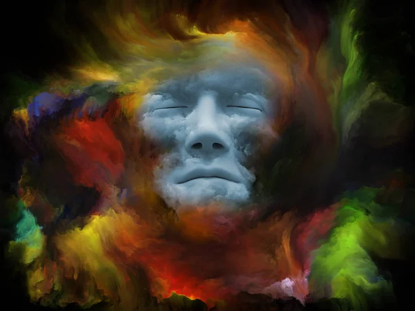 Серия Игр Mind Fog Фон Состоящий Человеческого Лица Фрактальной Краской — стоковое фото