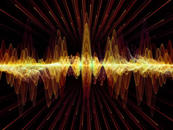 Wave Function Series Backdrop Barevných Sinusových Vibrací Světelných Fraktálních Prvků — Stock fotografie