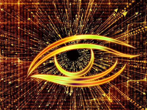 Eye Knowledge Series Fondo Visualmente Atractivo Hecho Icono Ojo Explosión —  Fotos de Stock