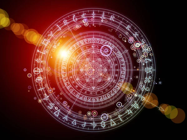 Design Cirklar Ämnet Mystik Ockulta Astrologi Och Andlighet Fractal Element — Stockfoto