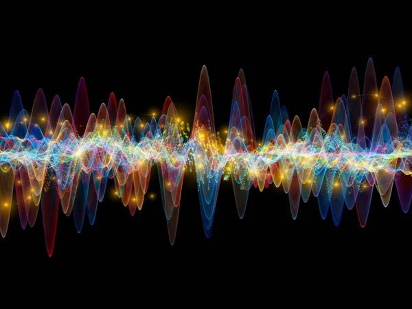 Serie Wave Function Diseño Fondo Vibraciones Sinusoidales Colores Luz Elementos —  Fotos de Stock
