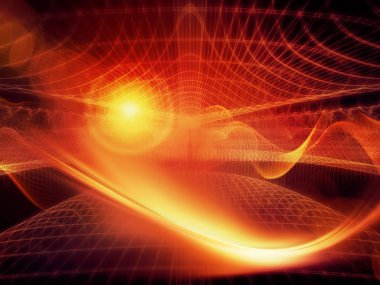 Teknoloji alanı serisi. Tasarım projeleri için fon olarak hizmet etmek için dalgalar, Izgaralar ve ışıklar yapılmış teknoloji, bilim ve bilgisayar bilgi dünyası ile ilgili