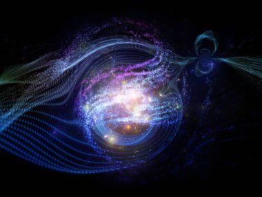 Cosmos dizi elemanları. Sanatsal soyutlama alanı ve yıldız matematik, bilim, eğitim ve modern teknoloji konusunda oluşan