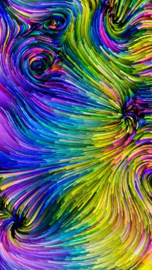 Color In Motion serisi. Ekran ve aygıtlar için kullanılacak tasarım, yaratıcılık ve hayal gücü için Akan Boya deseninin grafiksel bileşimi