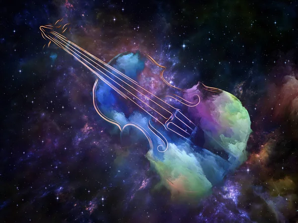 Série Music Dream Fond Composé Violon Peinture Abstraite Colorée Adapté — Photo