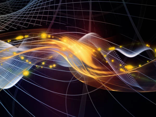 Teknoloji alanı serisi. Dalgalar, Izgaralar ve ışıklar teknoloji, bilim ve bilgisayar bilgi dünyasını konu kompozisyon