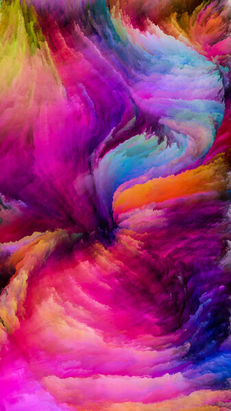 Серия Color In Motion. Взаимодействие узора Flowing Paint на тему дизайна, креативности и воображения для использования в качестве обоев для экранов и устройств
