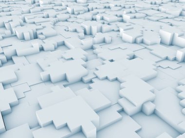 konuyla ilgili bilgisayar grafik çizimi için arka plan öğesi olarak fraktal gürültü ile bozuk uçak ilkel 3D render