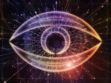 Bilgi Gözü serisi. Göz simgesi ve okun bileşimi bilim, eğitim ve modern teknolojiyle mecazi bir ilişki içeriyor.