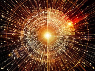 Bilgi patlama serisi. Oklar ve fraktal öğeleri bilim, bilgi teknoloji ve eğitim konusunda patlama düzenlenmesi