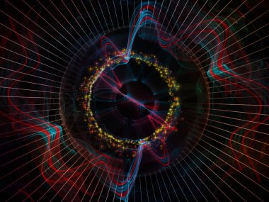 Dalga fonksiyonu serisi. Renkli sinüs titreşimler kompozisyon, ışık ve fraktal öğeleri ses ekolayzer, konu üzerinde müzik spektrum ve kuantum olasılık