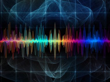 Dalga fonksiyonu serisi. Zemin oluşan renkli sinüs titreşimleri, ışık ve fraktal öğeleri için kullanma içinde ses ekolayzer, projelerde müzik spektrum ve kuantum olasılık