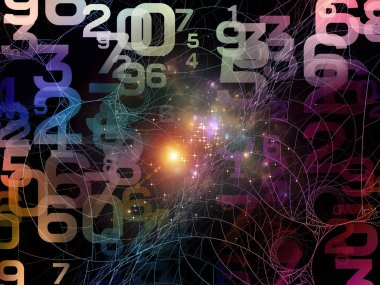 Matematik gerçeklik serisi. Arka plan tasarımı numaraları, ışıklar ve Fraktal desenleri konu, matematik, eğitim ve bilim