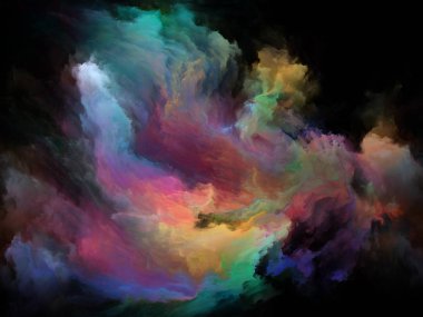 Renk Akımı serisi. Müzik, yaratıcılık, hayal gücü, sanat ve tasarım konularındaki dijital boya akımlarından oluşan soyut tasarım