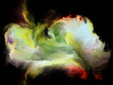 Renk Akımı serisi. Müzik, yaratıcılık, hayal gücü, sanat ve tasarım konularındaki dijital boya akışlarının kompozisyonu