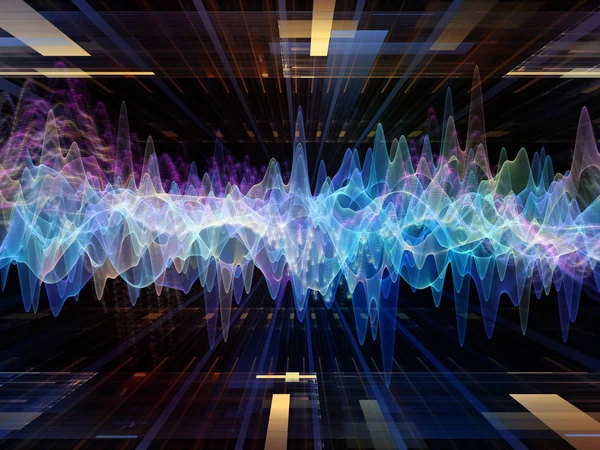 Dalga fonksiyonu serisi. Renkli sinüs titreşimler, ışık ve fraktal öğeleri ses ekolayzer, müzik projelerde için uygun bir zemin olarak spektrum ve kuantum olasılık