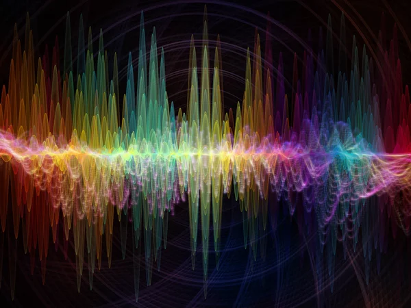Dalga Fonksiyonu Serisi Renkli Sinüs Titreşimler Işık Fraktal Öğeleri Ses — Stok fotoğraf