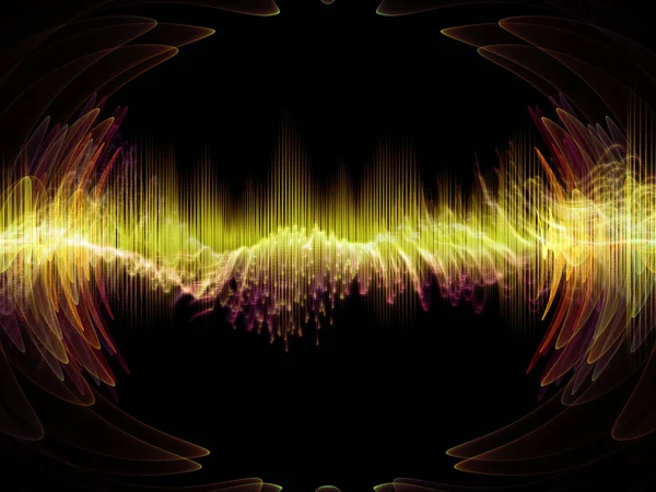 Serie Wave Function Sfondo Composto Vibrazioni Sinusoidali Colorate Elementi Luminosi — Foto Stock